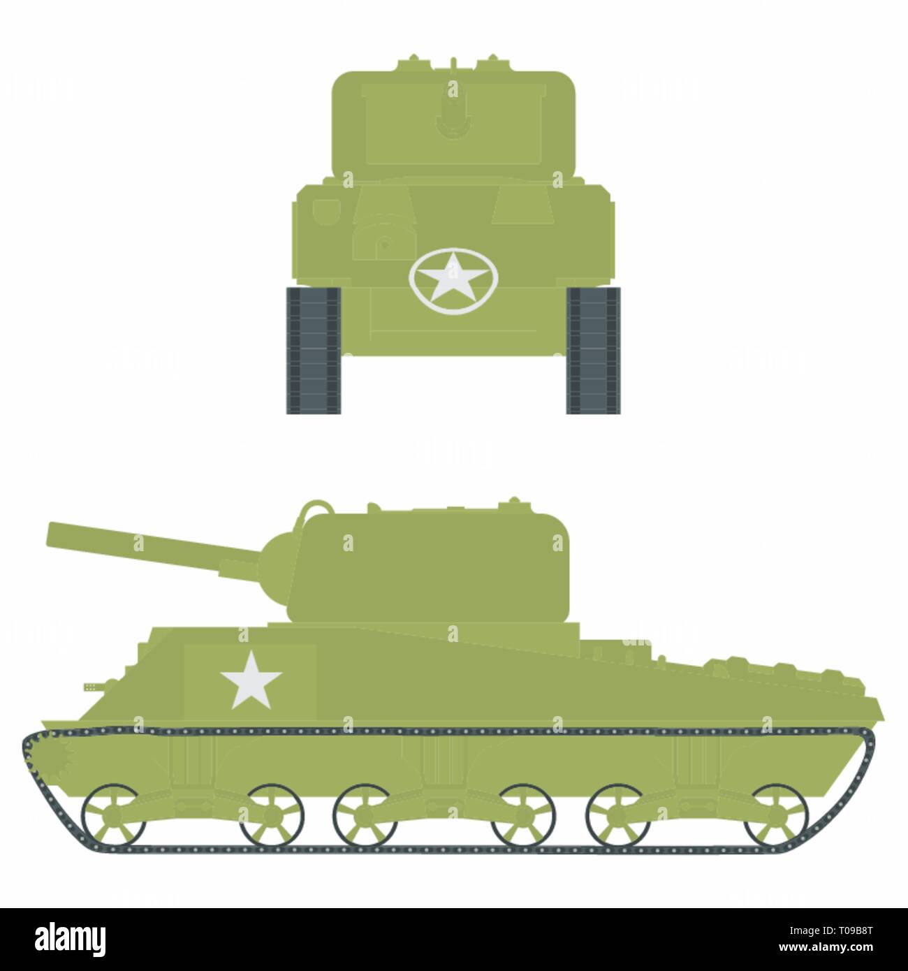 M4 sherman tank. Stock Vector