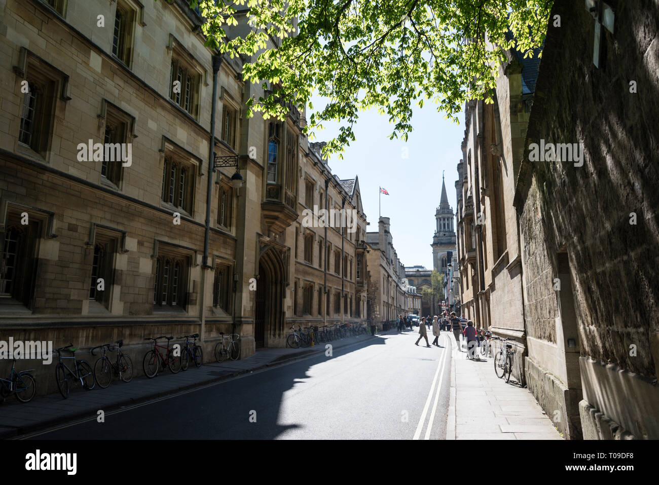 Exeter College on Turl Street in Oxford, Oxfordshire,Britain Stock Photo