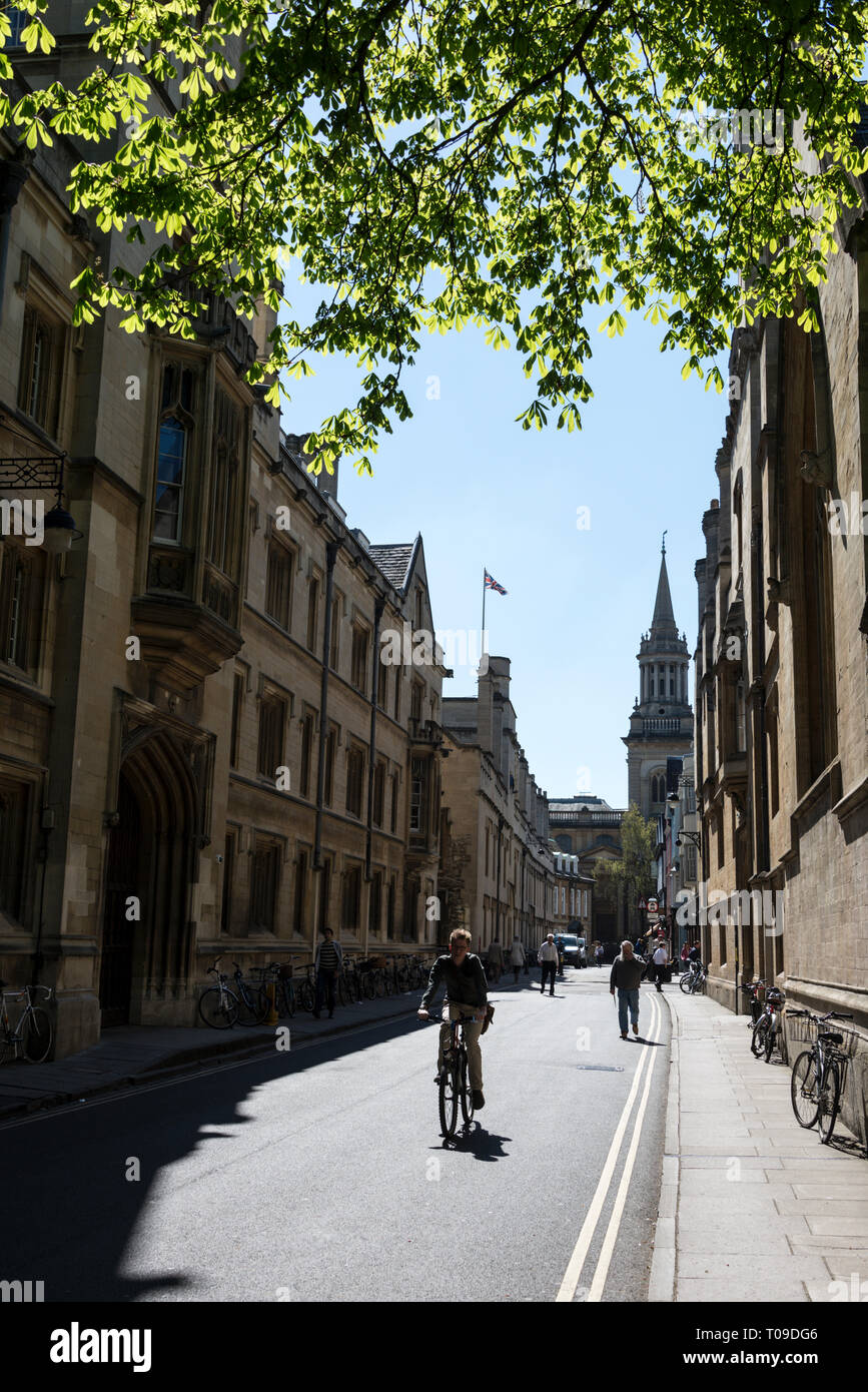 Exeter College on Turl Street in Oxford, Oxfordshire,Britain Stock Photo