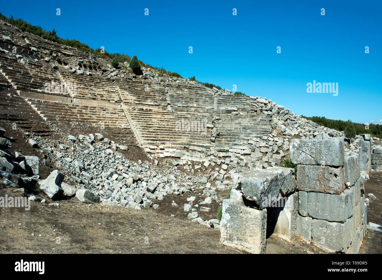 Asien, Türkei, Provinz Burdur, Gölhisar, Ausgrabungen der antiken Stadt Kibyra, das Theater Stock Photo