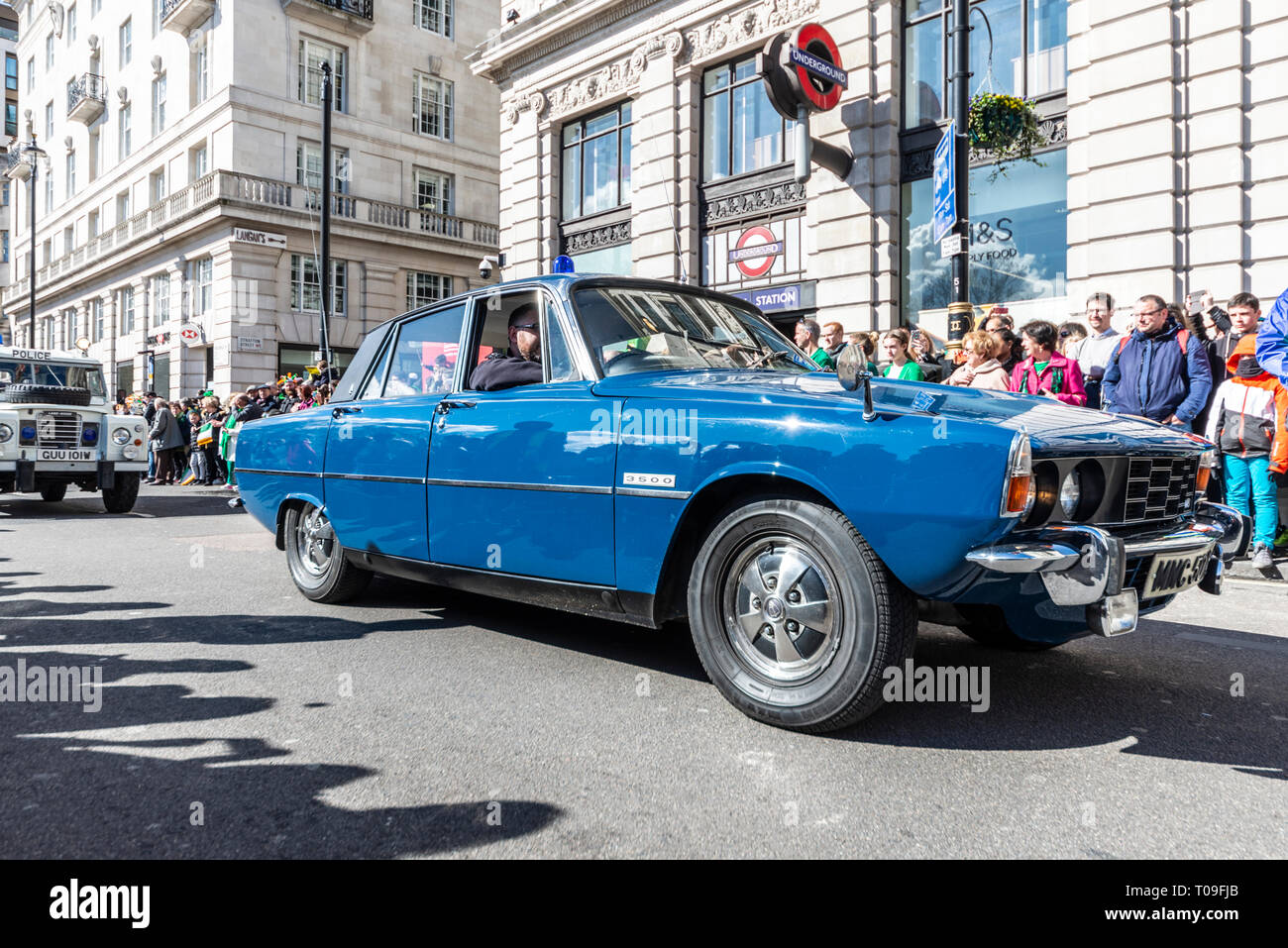 Police Rover P6 classic vintage car at St Patrick's Day Parade 2019 ...