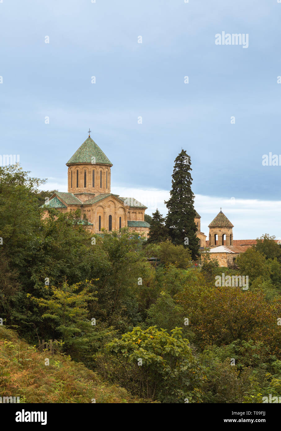 Ancient Gelati Monastery on a hill near Kutaisi in Georgia Stock Photo