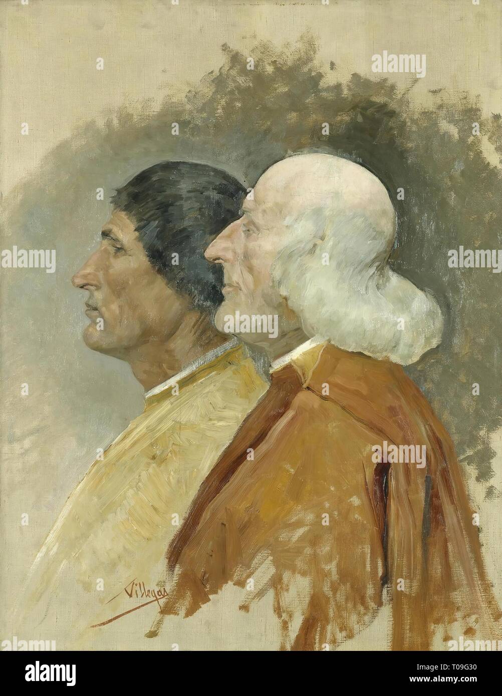 'Two Senators'. Spain. Dimensions: 85x67 cm. Museum: State Hermitage, St. Petersburg. Author: José Villegas y Cordero. Stock Photo