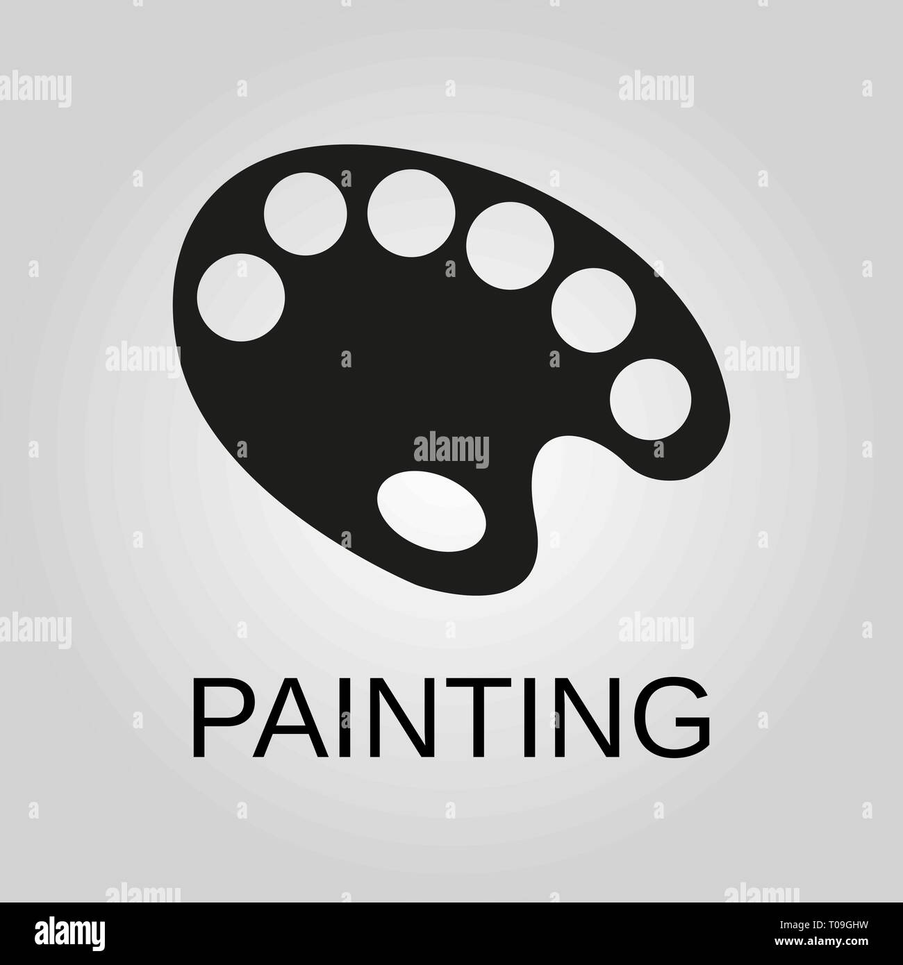 Painting icon. Palette symbol. Flat design. Stock Vector illustration