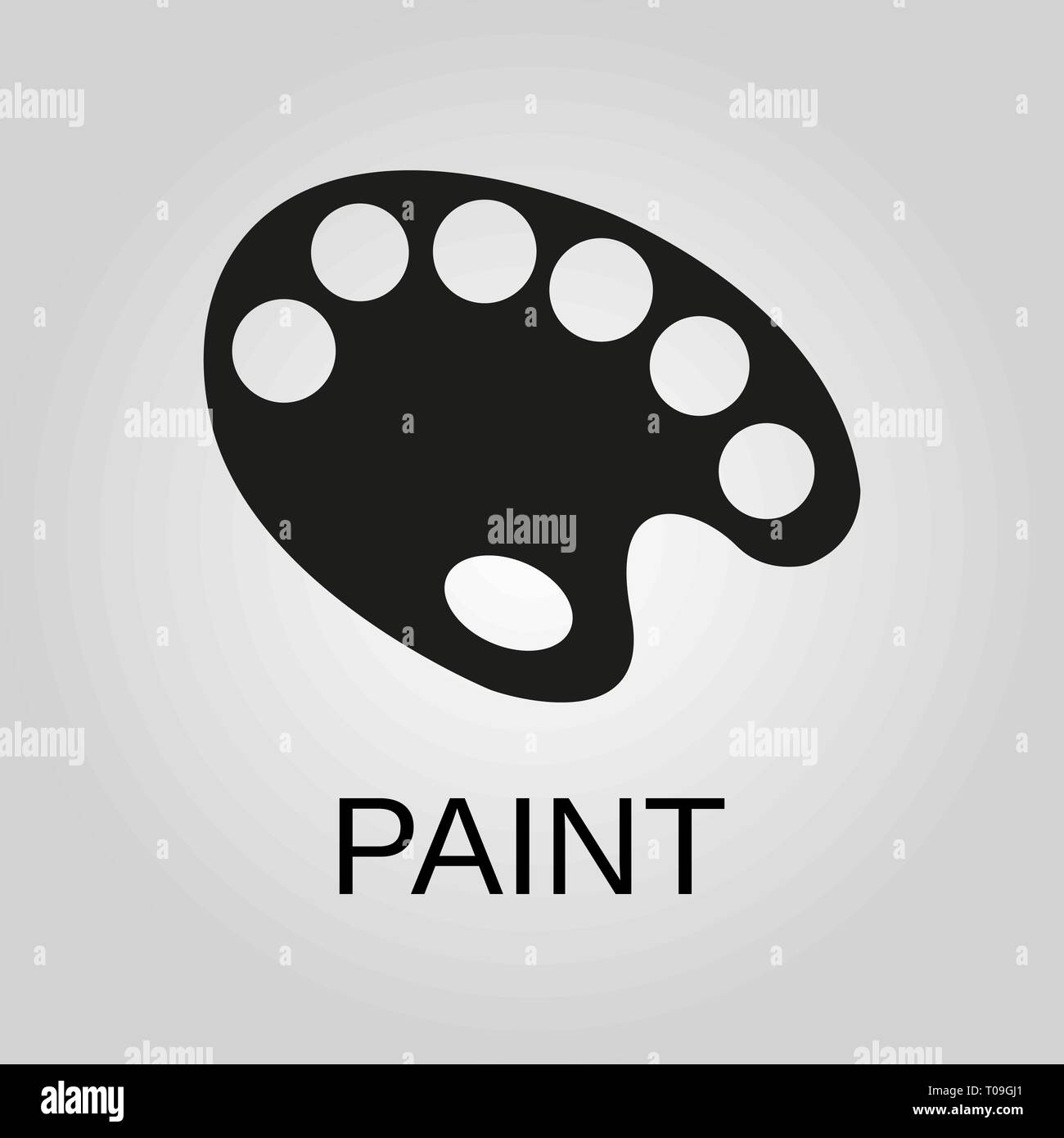 Paint brush icon vector, solid logo illustration, pictogram isolated on gray. Stock Vector