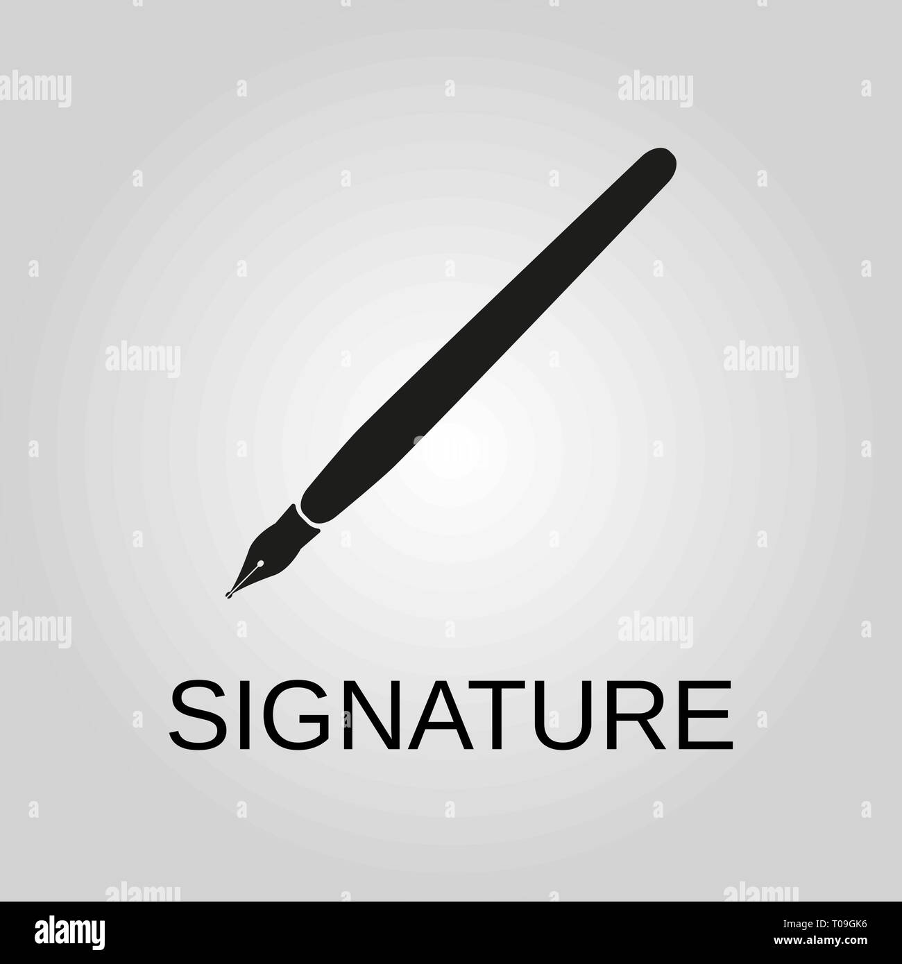 Signature icon. Signature symbol. Flat design. Stock - Vector illustration. Stock Vector