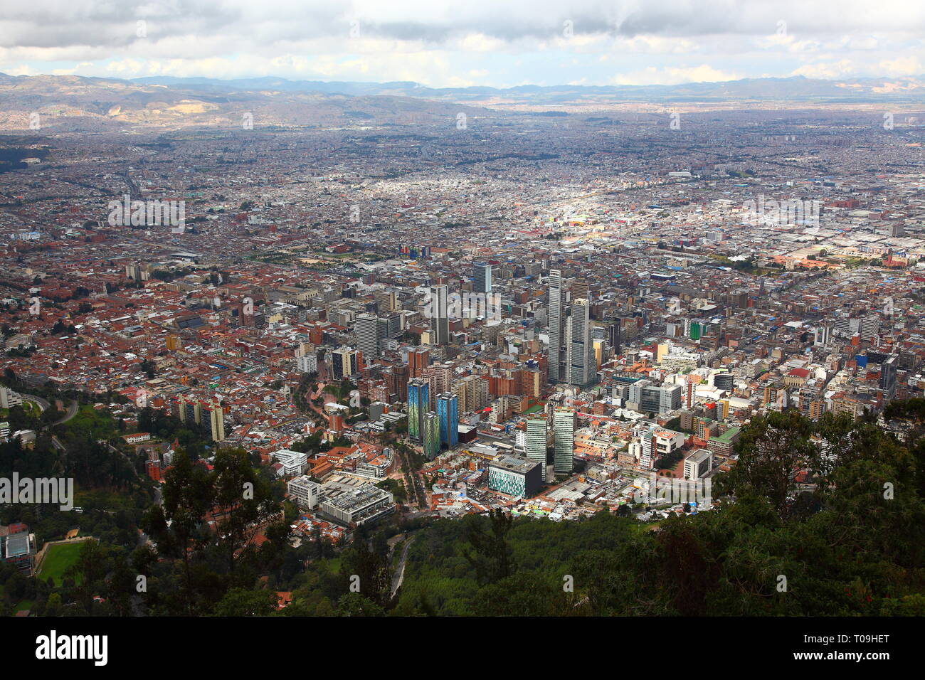 Central Bogota from Cerro Monserrate, Colombia Stock Photo