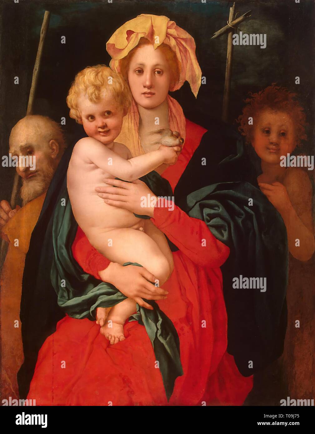 'The Virgin and Child with St Joseph and St John the Baptist'. Italy, Early 1520s. Dimensions: 120x98,5 cm. Museum: State Hermitage, St. Petersburg. Author: Pontormo (Jacopo Carucci). Pontormo. Stock Photo