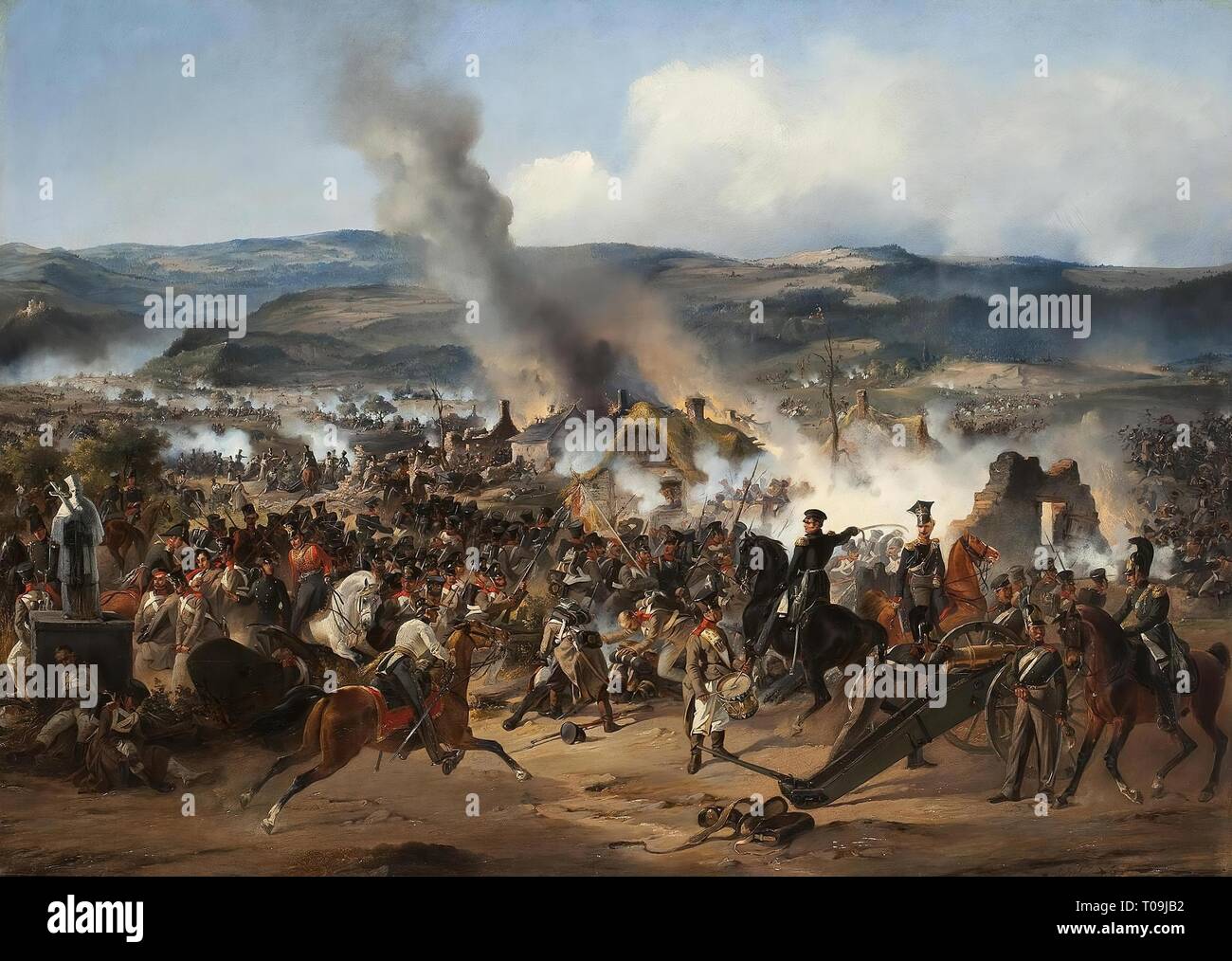 'Battle of Kulm, the 17th of August, 1813'. Russia, 1843. Dimensions: 86,5x121 cm. Museum: State Hermitage, St. Petersburg. Author: ALEXANDER VON KOTZEBUE. Stock Photo