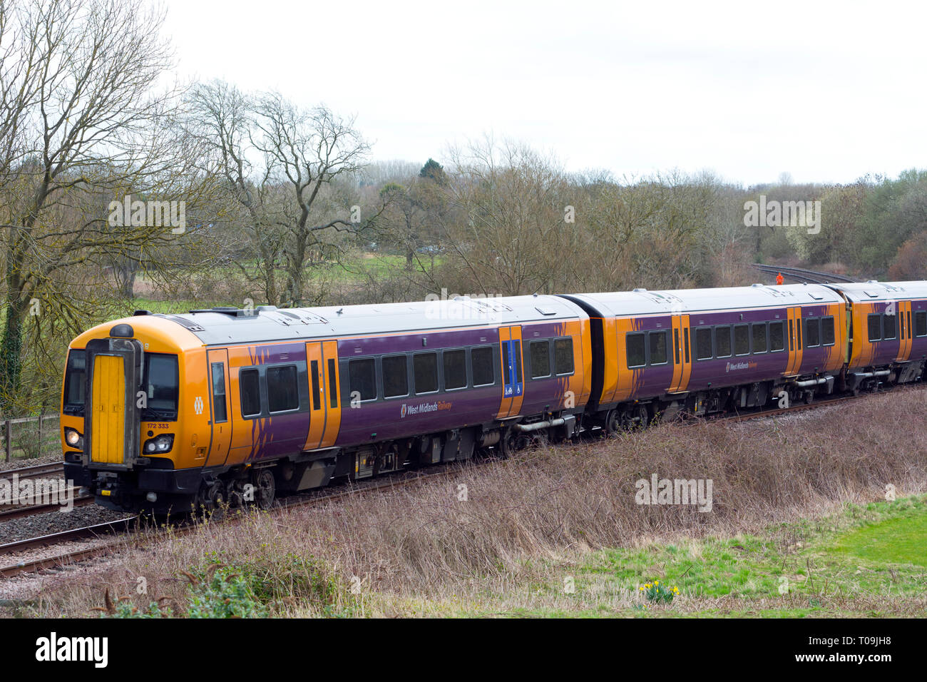 West Midlands Railway class 172 diesel train at Hatton North Junction