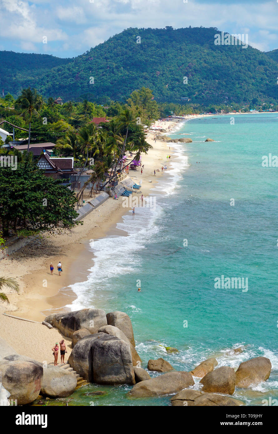Der Lamai Strand auf Koh Samui, Golf von Thailand, Thailand | Lamai Beach, overview, Koh Samui, Gulf of Thailand, Thailand Stock Photo