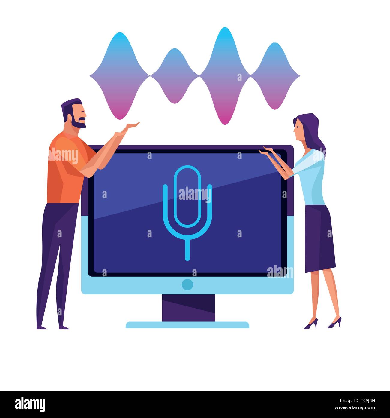 People using voice recognition Stock Vector Image & Art Alamy