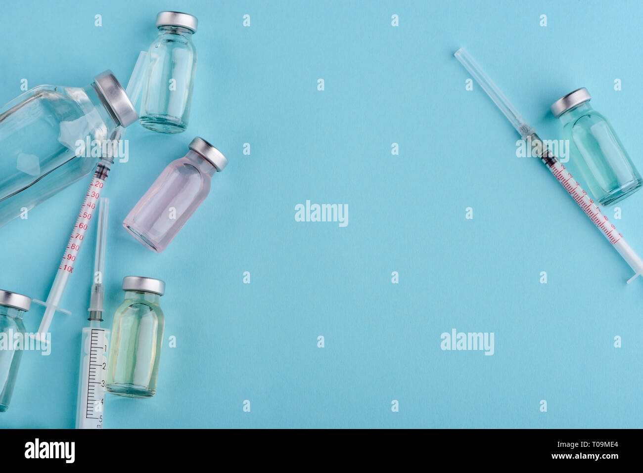 Vials of different vaccine Stock Photo