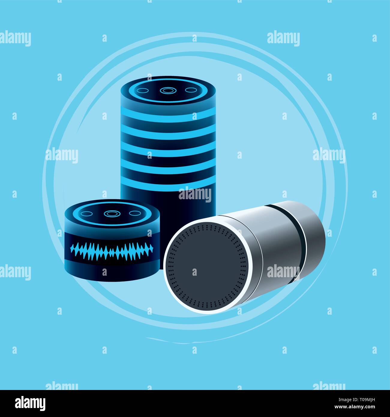 Smartphone voice recognition speaker Stock Vector