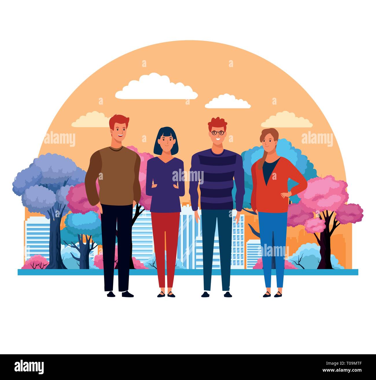 People in the city park Stock Vector Image & Art - Alamy
