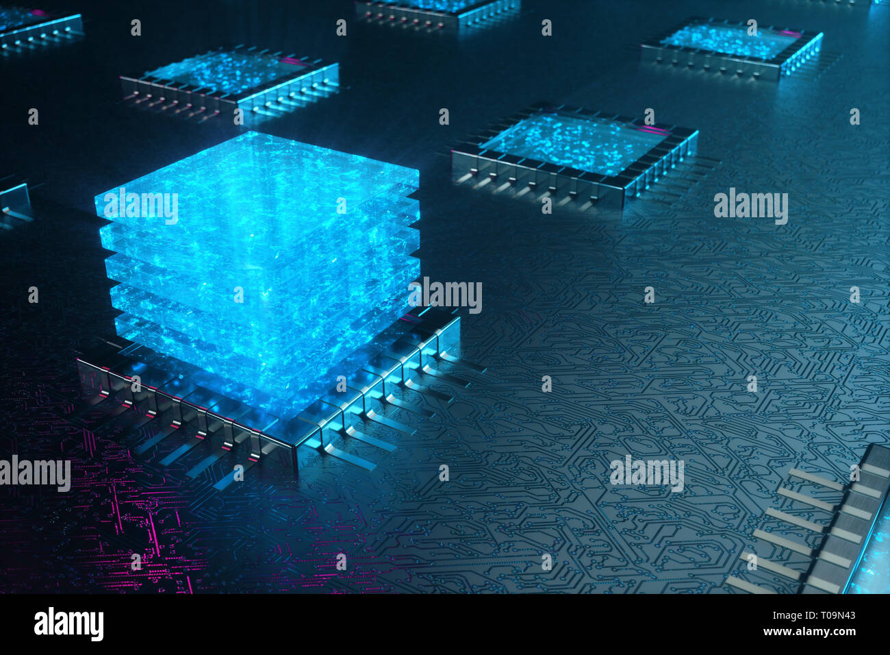 AI - artificial intelligence CPU concept. Machine learning. CPU on the ...