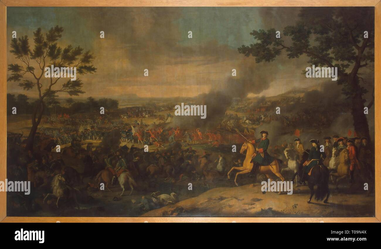 'Battle of Poltava'. France, 1717/1718. Dimensions: 281x487 cm. Museum: State Hermitage, St. Petersburg. Author: LOUIS CARAVAQUE. Stock Photo