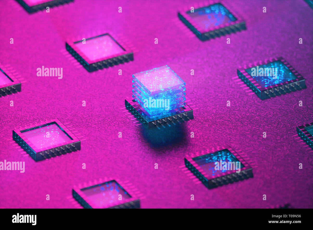 AI - artificial intelligence CPU concept. Machine learning. CPU on the ...