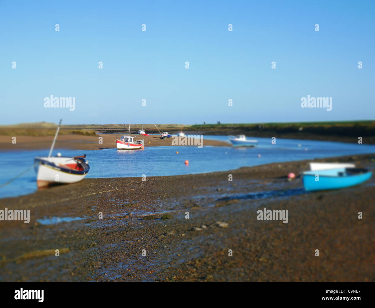 Boats along the Norfolk Coast, England Stock Photo - Alamy