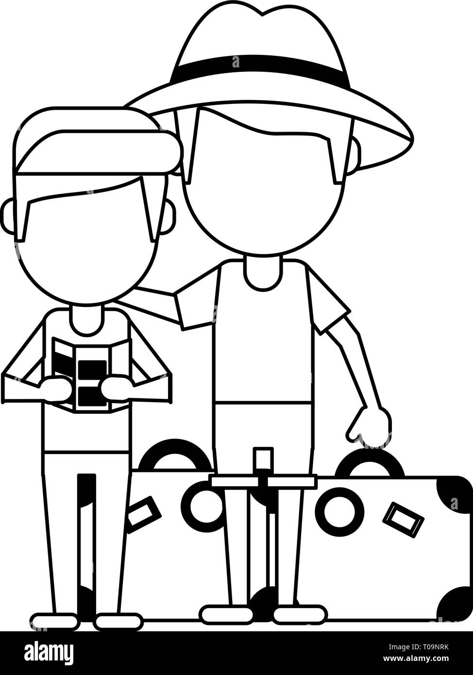 Family tour map Black and White Stock Photos & Images - Alamy
