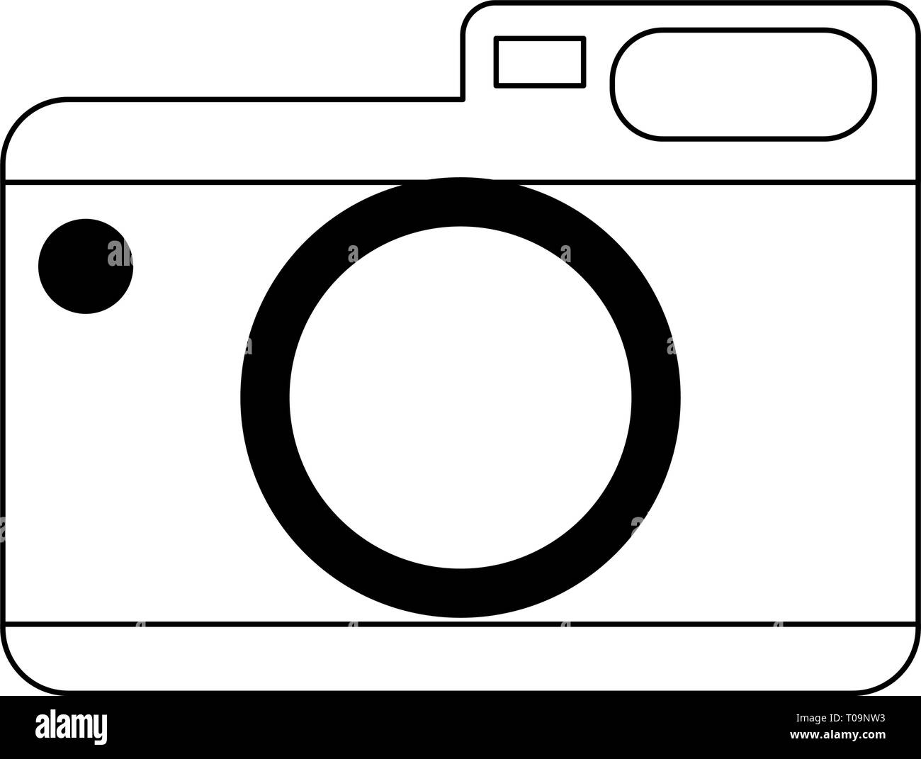 Photographic camera symbol isolated in black and white Stock Vector ...