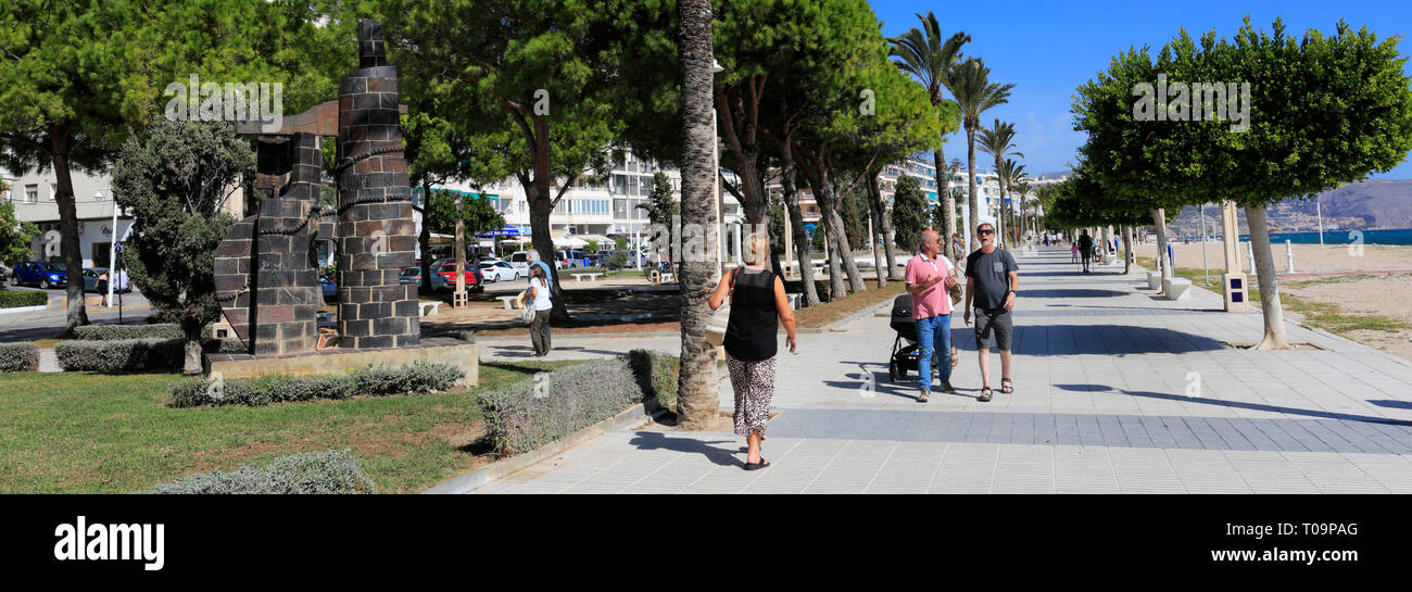 The promenade at the coastal fishing town of Altea, Costa Blanca, Spain, Europe Stock Photo