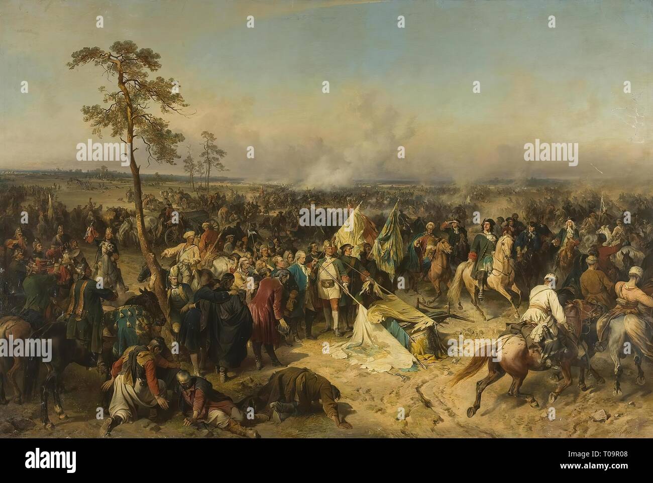 'Victory in Poltava on 27 June 1709'. Russia, 1862. Dimensions: 390x570 cm. Museum: State Hermitage, St. Petersburg. Author: ALEXANDER VON KOTZEBUE. Stock Photo
