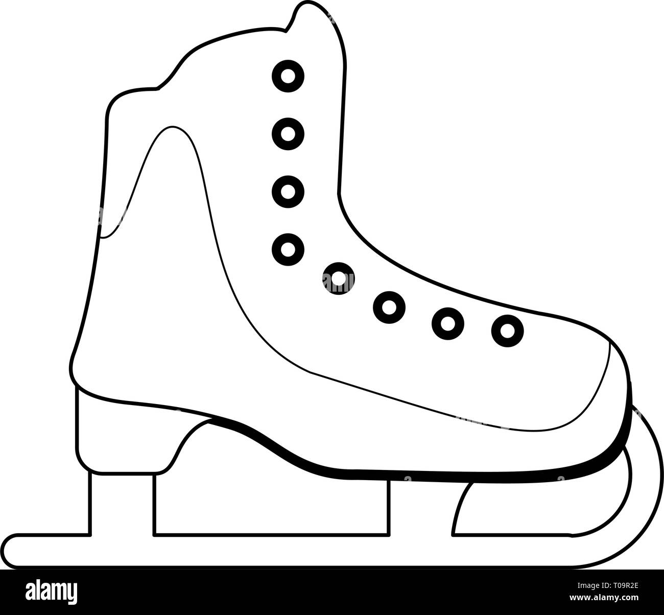 Ice skate boot sport symbol in black and white Stock Vector Image & Art ...