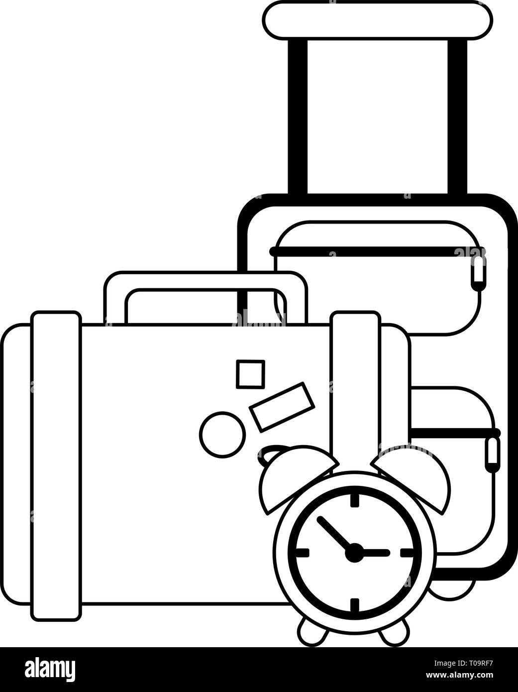Travel and summer vacations in black and white Stock Vector Image & Art ...