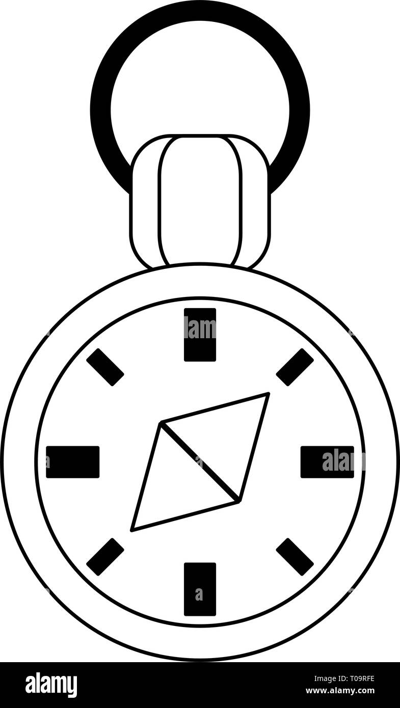 Navigation compass symbol isolated in black and white Stock Vector ...