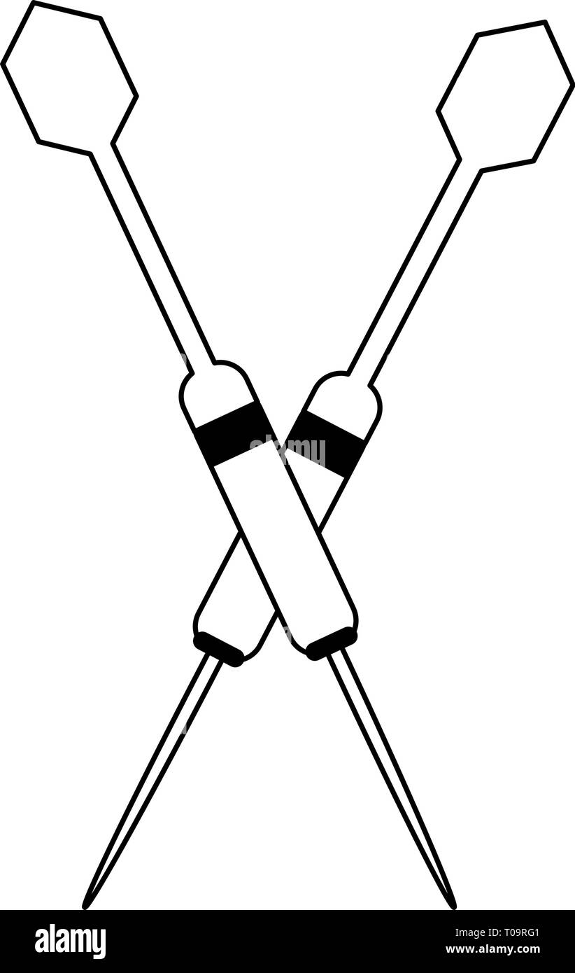 Sport bow arrows symbol in black and white Stock Vector Image & Art - Alamy