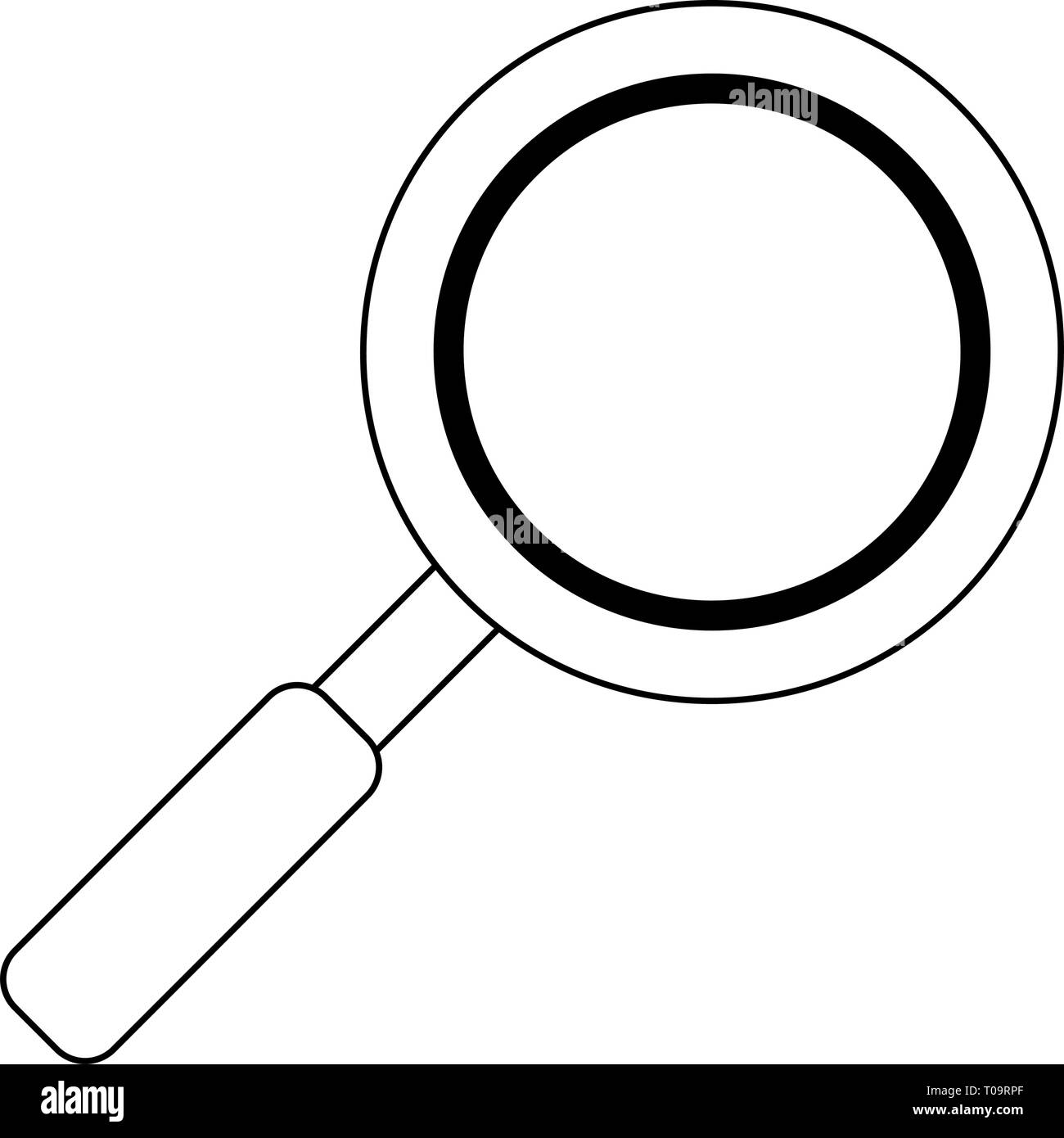 Magnifying glass symbol in black and white Stock Vector Image & Art Alamy