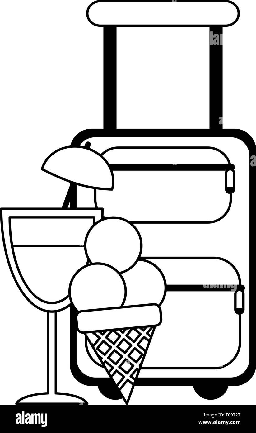 Travel and summer vacations in black and white Stock Vector Image & Art ...