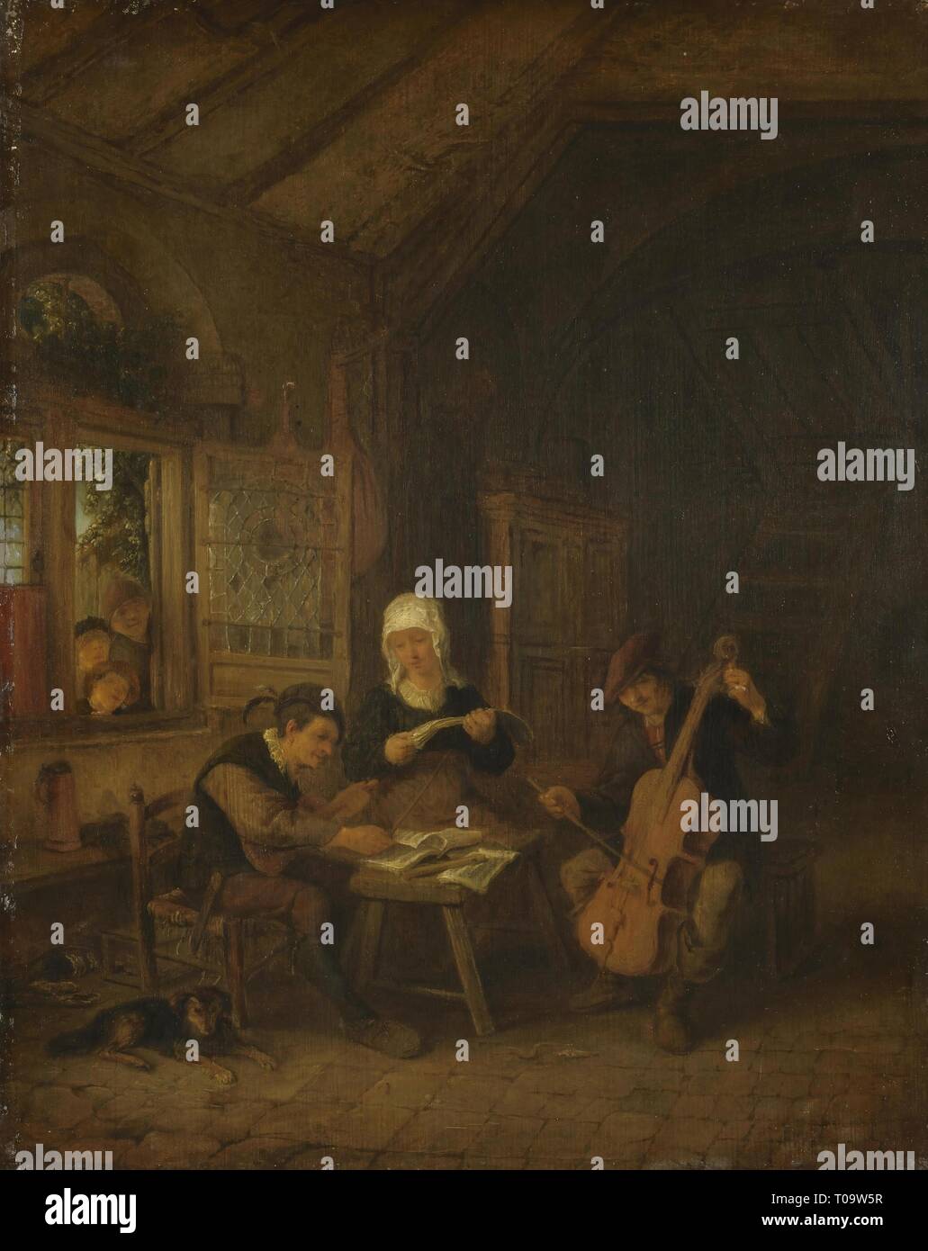 'Rural Musicians'. Holland, 1645. Dimensions: 39x30,5 cm. Museum: State Hermitage, St. Petersburg. Author: ADRIAEN VAN OSTADE . Adriaen van Ostade. Ostade, Adriaen Jansz, van. Stock Photo