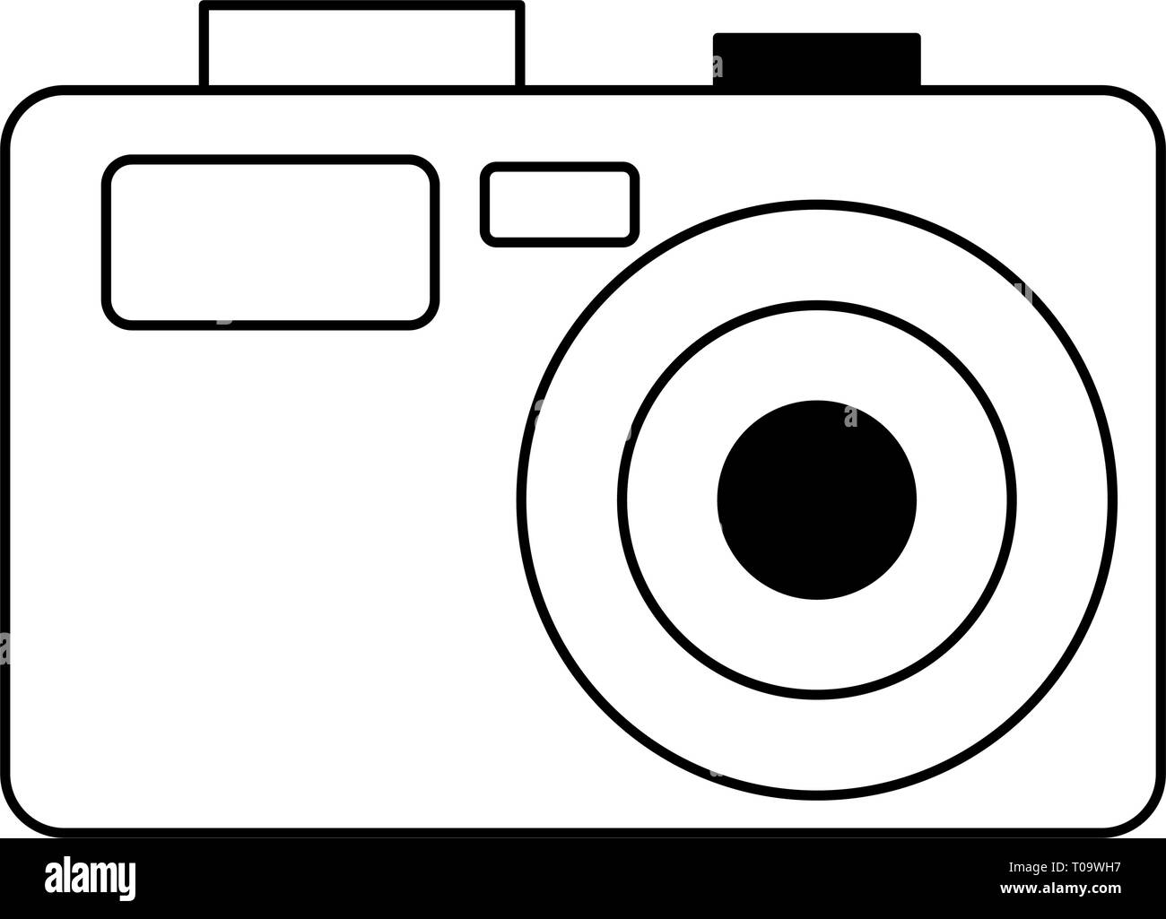 Photographic camera symbol isolated in black and white Stock Vector ...