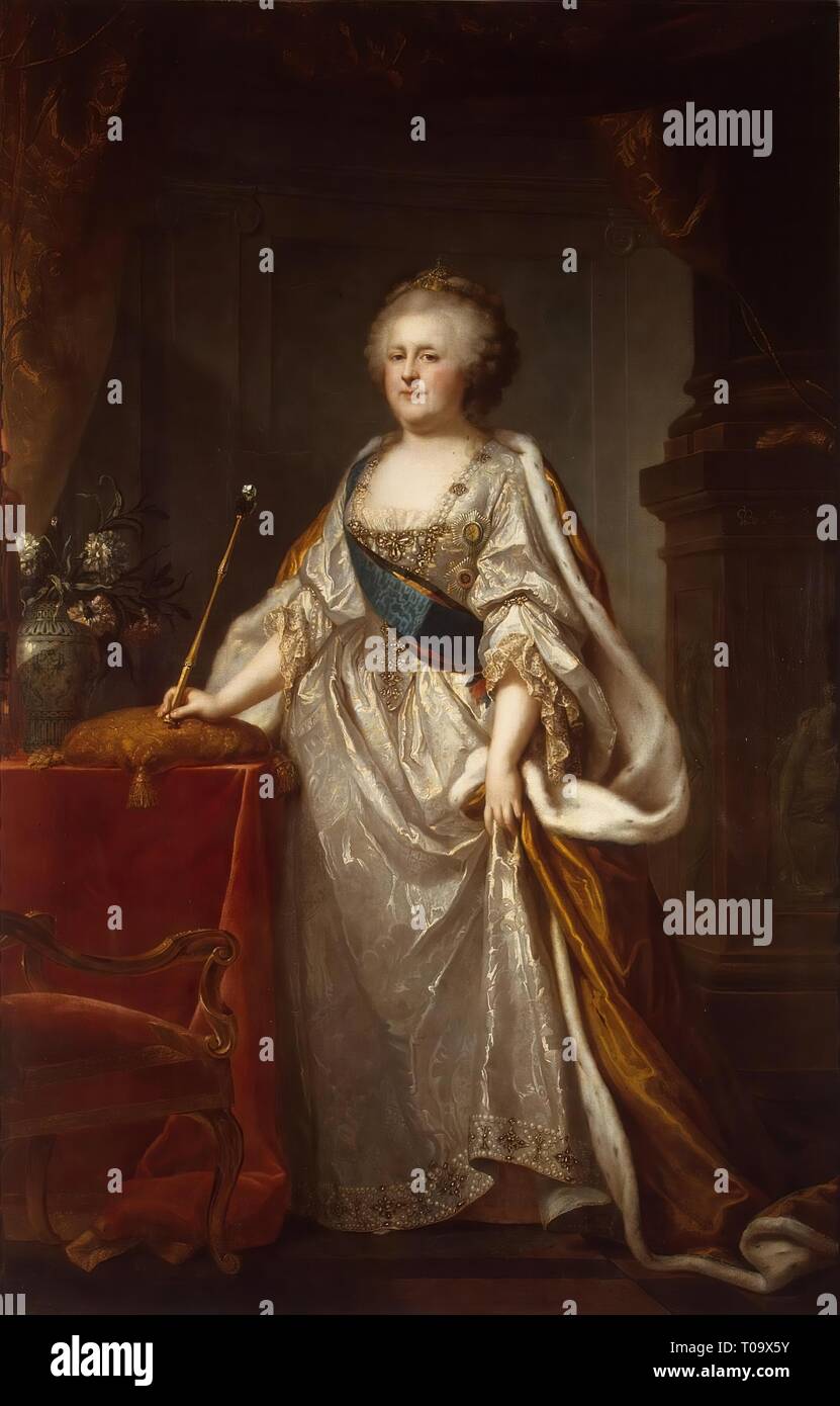'Portrait of Catherine II'. Austria, 1794. Dimensions: 230x162 cm. Museum: State Hermitage, St. Petersburg. Author: Johann Baptist Lampi I. Lampi, Johann-Baptist von, the Elder. Stock Photo