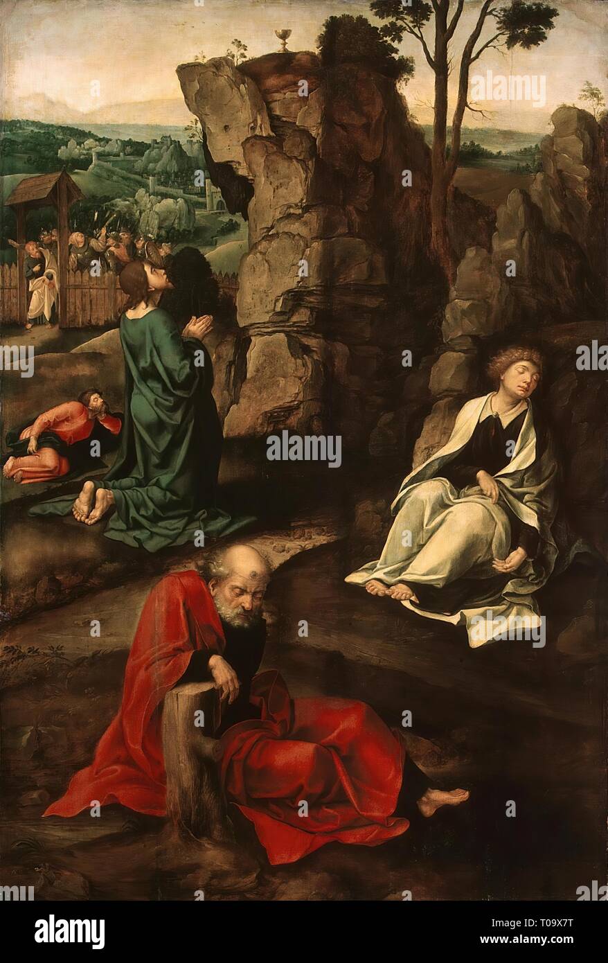 'Agony in the Garden'. Netherlands, Between 1527 and 1530. Dimensions: 83x56,5 cm. Museum: State Hermitage, St. Petersburg. Author: PIETER COECKE VAN AELST. Stock Photo