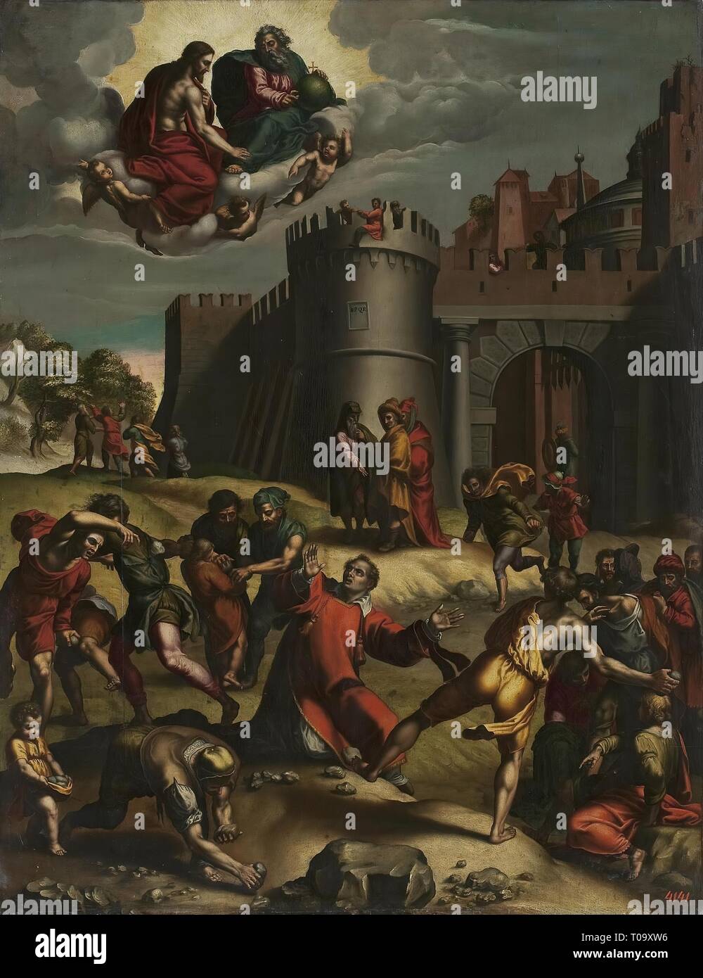 'Martyrdom of St Stephen'. Italy, 16th century. Dimensions: 94x72 cm. Museum: State Hermitage, St. Petersburg. Author: MARCELLO VENUSTI. Stock Photo