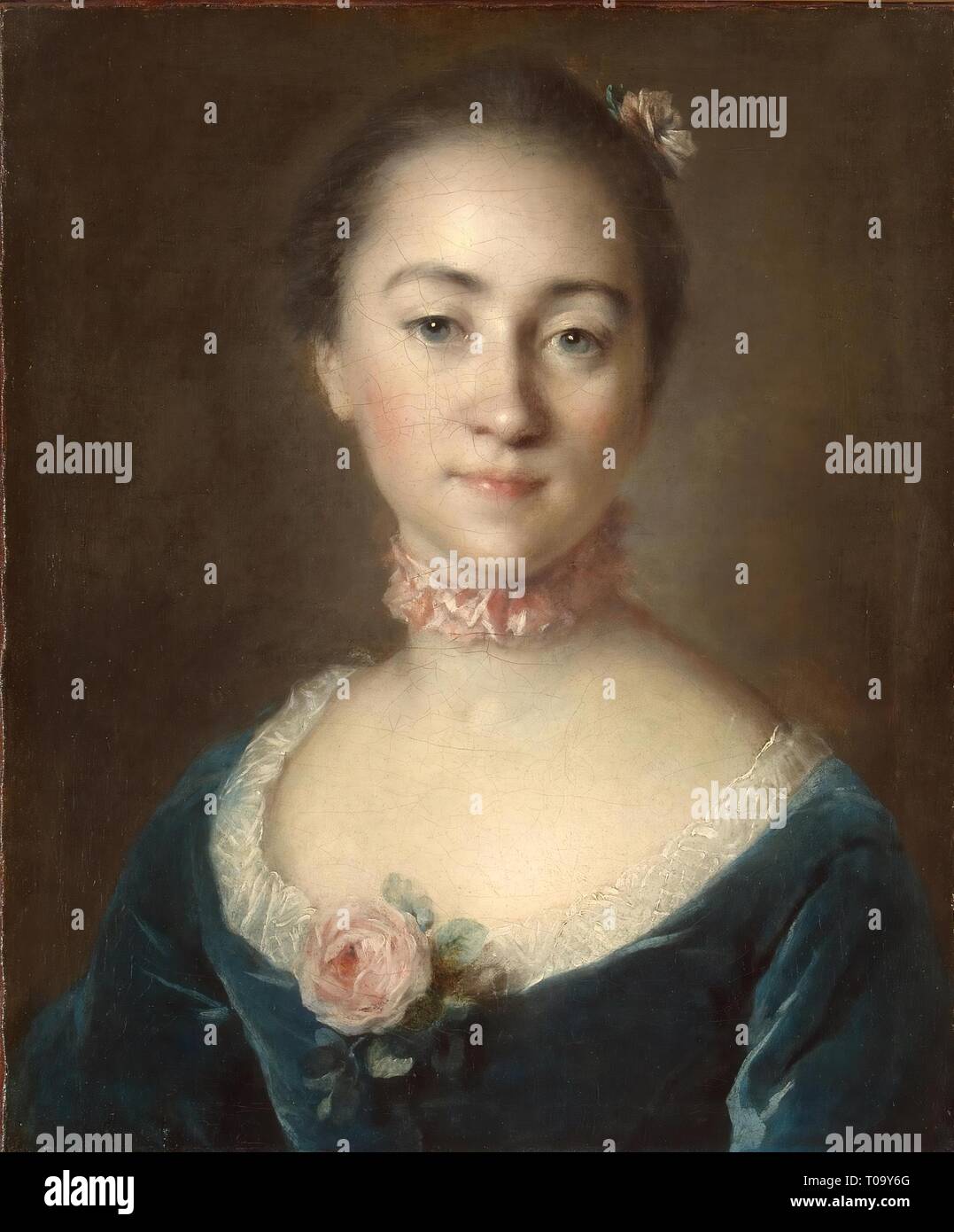 'Portrait of Ekaterina Golovkina'. France, 1757. Dimensions: 51x43 cm. Museum: State Hermitage, St. Petersburg. Author: LOUIS TOCQUE. Stock Photo