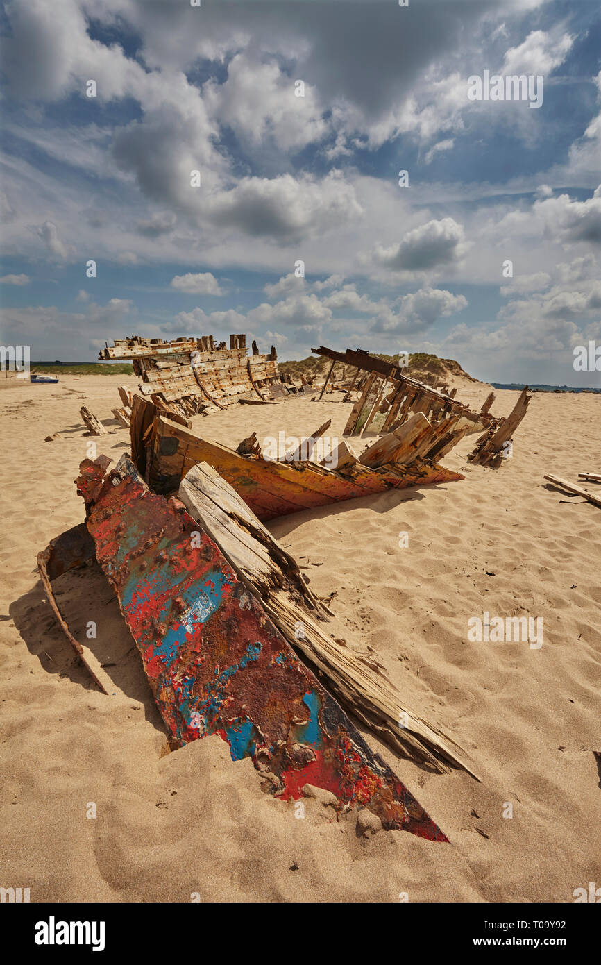 A wreck at Crow Point, in the estuary of the River Taw, near Braunton