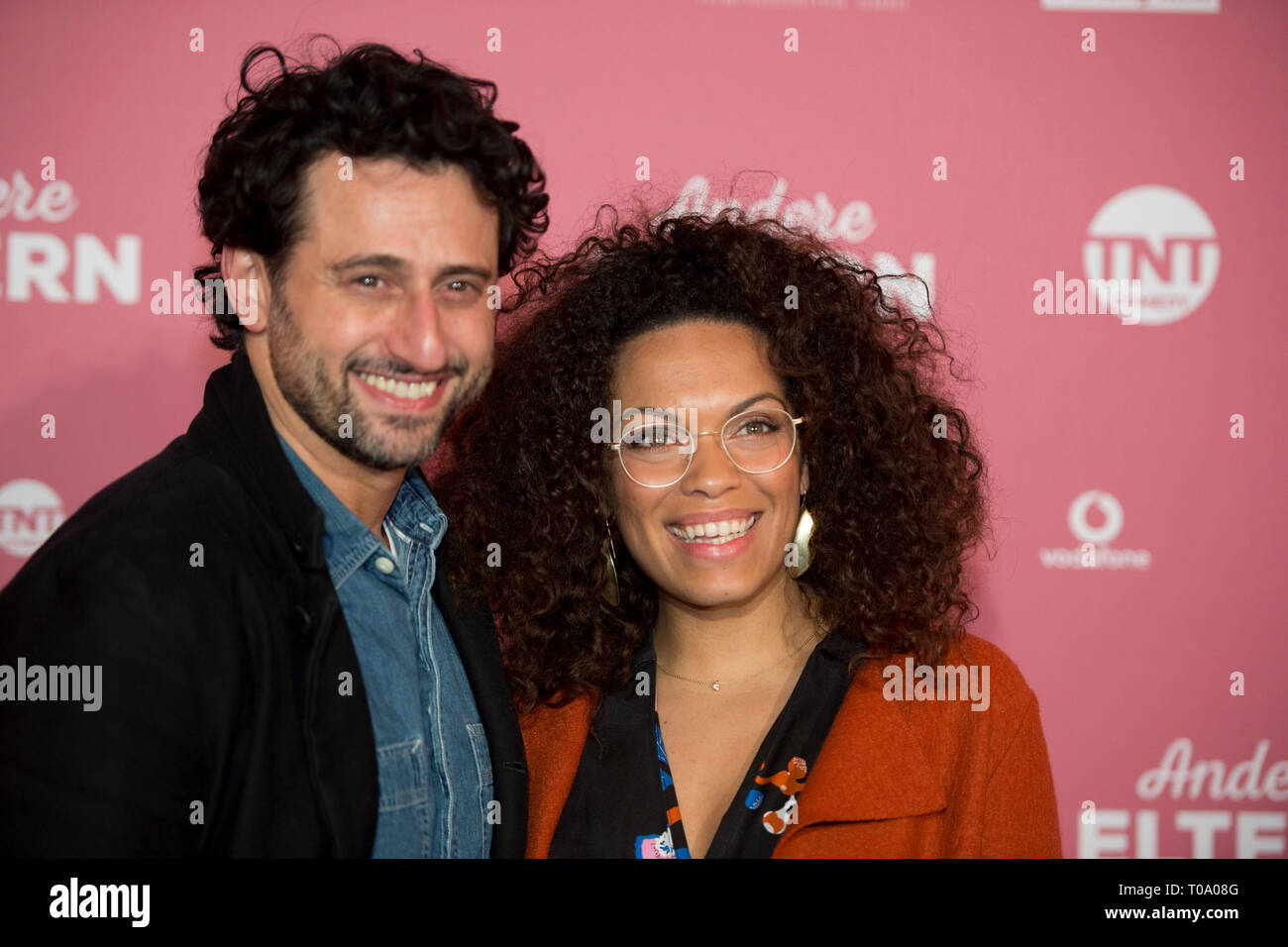 Rebecca LIMA, actress, Serkan KAYA, actor, portrait, portrÃ t, portrait, cropped single image, single motive, red carpet, red carpet show, arrival, arrival, premiere 'Other Parents' on 14th March 2019 at the Residenz cinema in Koeln. | Usage worldwide Stock Photo