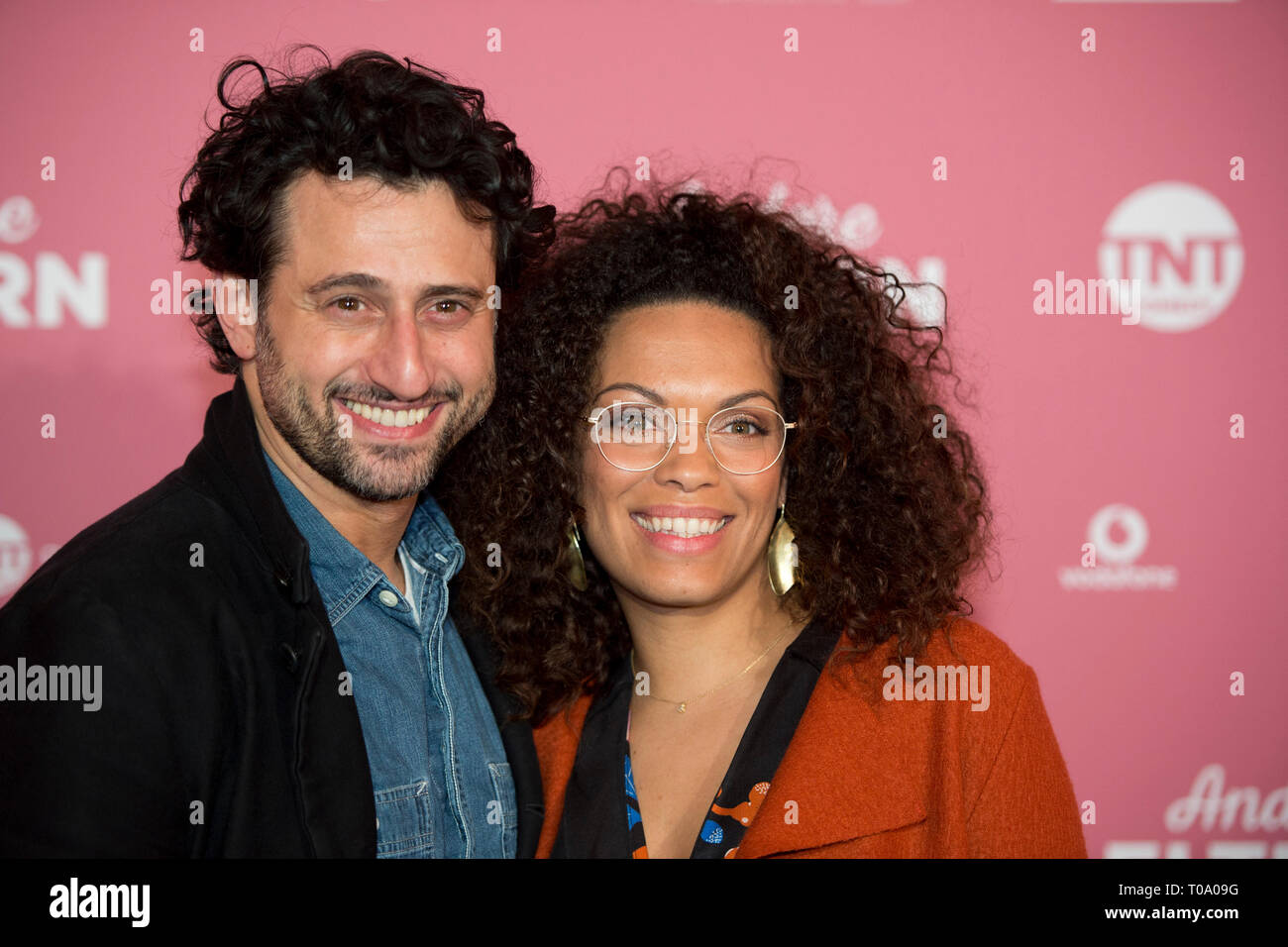 Rebecca LIMA, actress, Serkan KAYA, actor, portrait, portrÃ t, portrait, cropped single image, single motive, red carpet, red carpet show, arrival, arrival, premiere 'Other Parents' on 14th March 2019 at the Residenz cinema in Koeln. | Usage worldwide Stock Photo