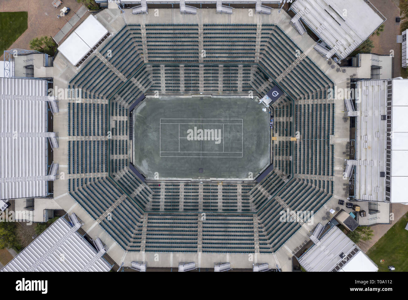 Daniel Island, South Carolina, USA. 16th Mar, 2019. March 16, 2019 - Daniel Island, South Carolina, USA: Aerial views of the Volvo Car Open Stadium in Daniel Island, SC. (Credit Image: © Walter G Arce Sr Aspdrones/ASP) Stock Photo