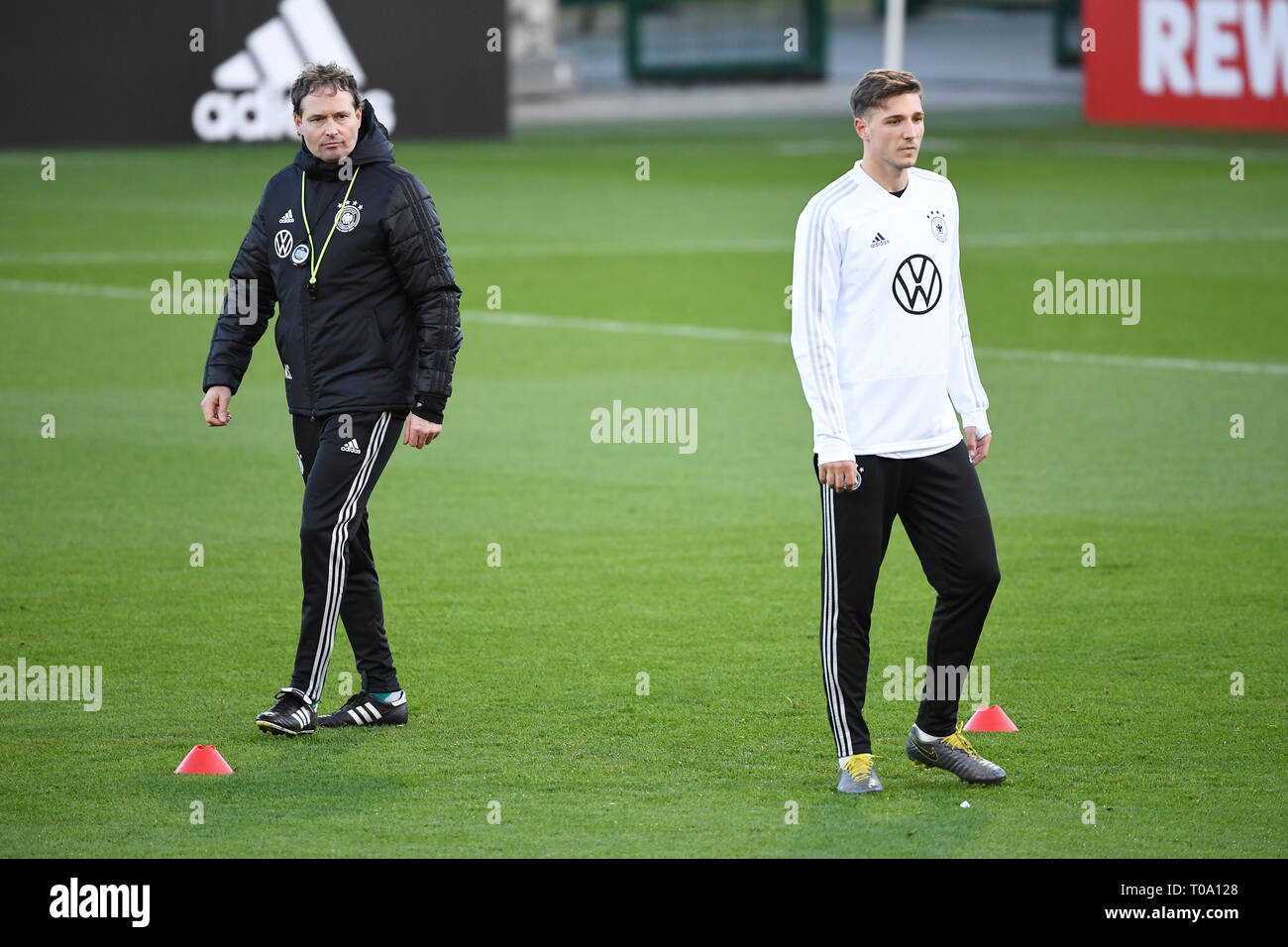 DFB assistant coach Marcus Sorg (Germany) and Niklas Stark (Germany). GES /  Football / National Team: DFB-Training, 17.03.2019 Football / Soccer:  German National Football Team, Training, Practice, Wolfsburg, March 17,  2019 | usage worldwide Stock Photo ...