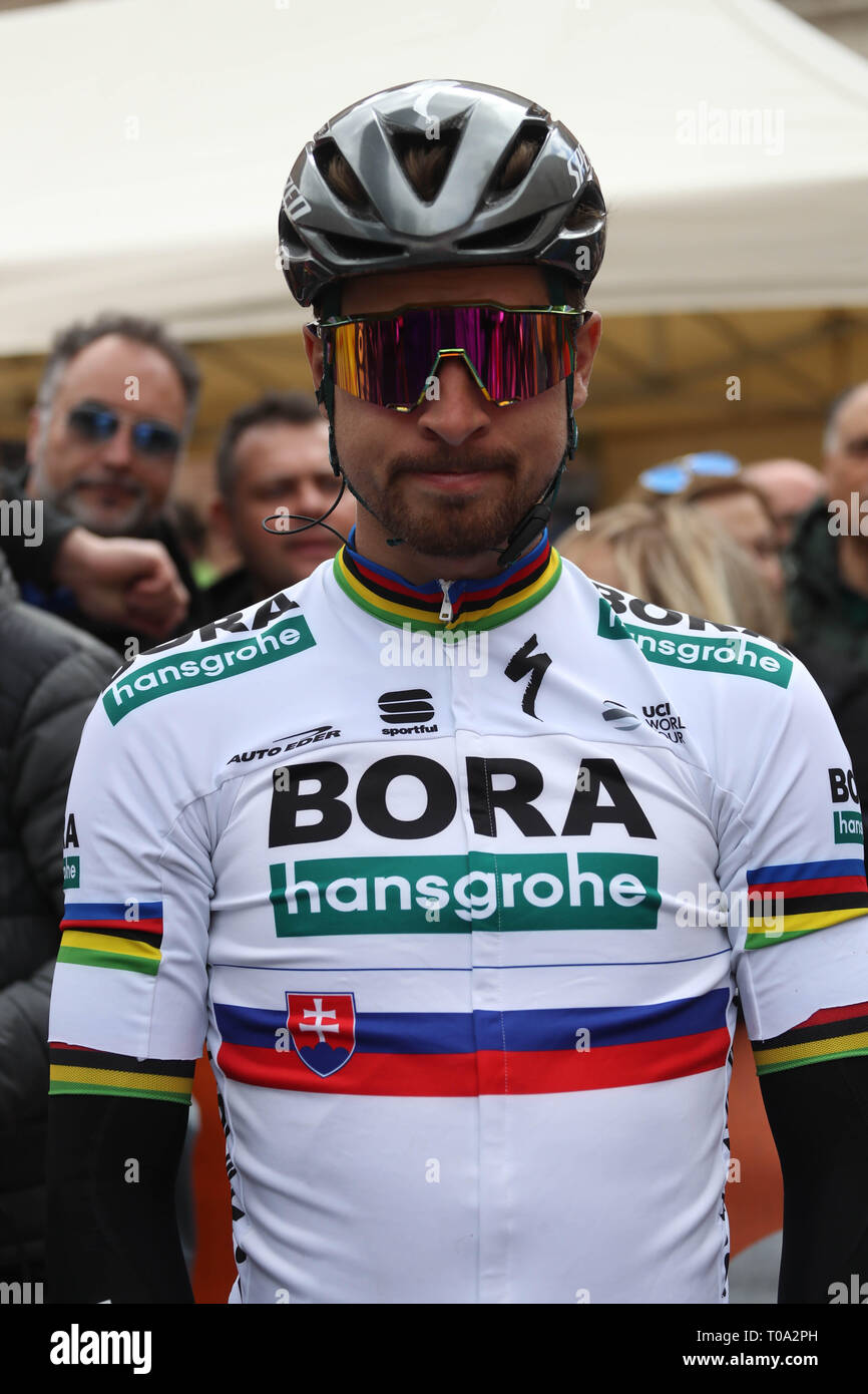 Jesi, Italy. 18th Mar, 2019. Peter Sagan of Bora - Hansgrohe during the  Tirreno Adriatico 2019 6eme Etape Matelica - Jesi on March 18, 2019 in  Jesi, Italy - Photo Laurent Lairys/MAXPPP