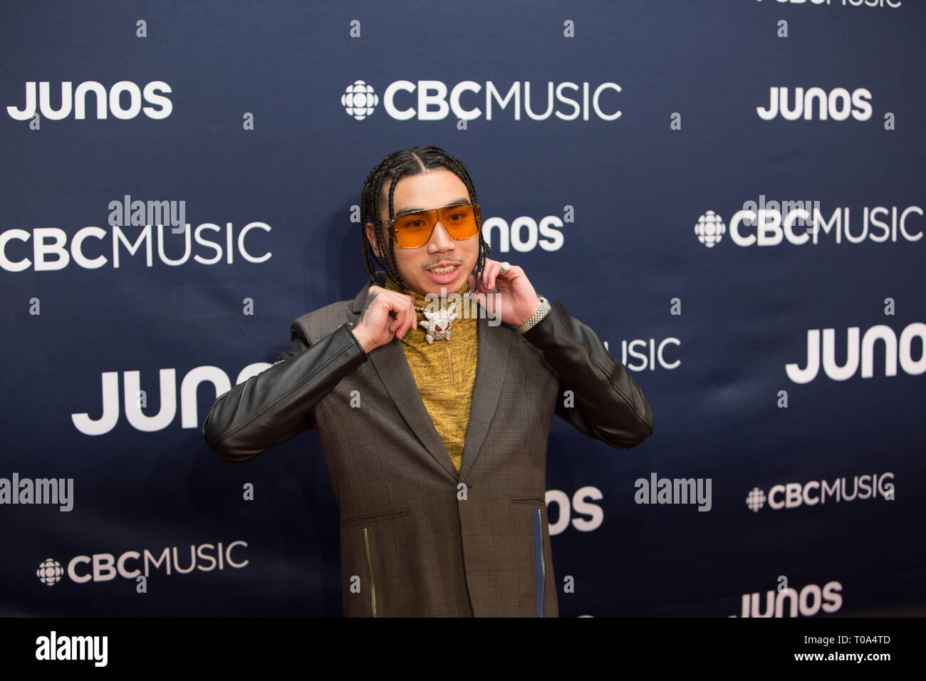 Budweiser Gardens, London, Ontario, CANADA. 17th Mar 2019. Killy on the 2019 JUNO Awards red carpet at Budweiser Gardens, in London, Ontario, CANADA Credit: topconcertphoto/Alamy Live News Stock Photo