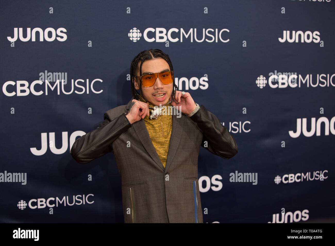 Budweiser Gardens, London, Ontario, CANADA. 17th Mar 2019. Killy on the 2019 JUNO Awards red carpet at Budweiser Gardens, in London, Ontario, CANADA Credit: topconcertphoto/Alamy Live News Stock Photo