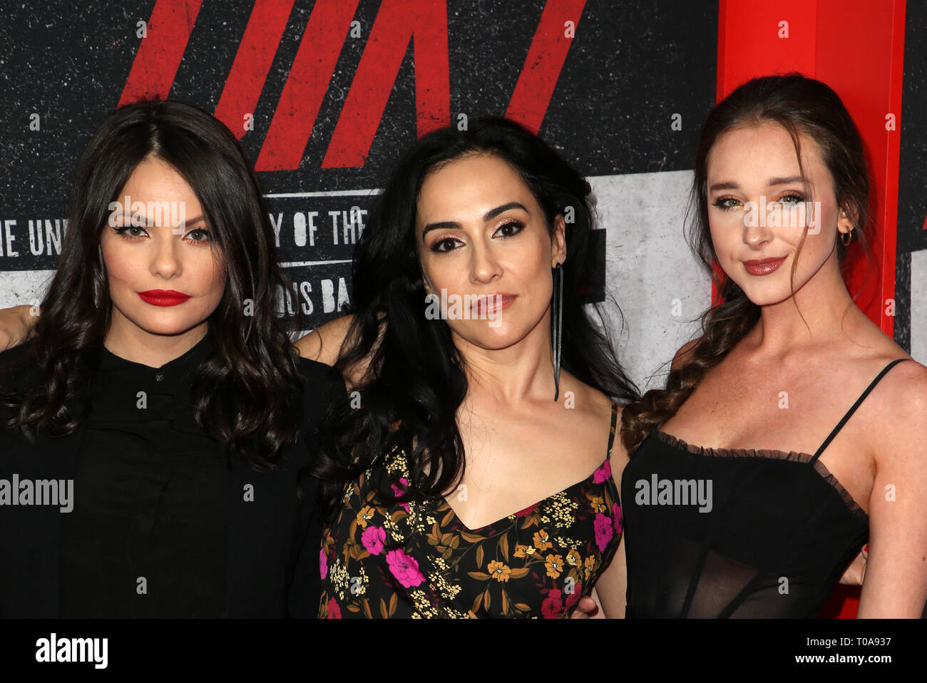 Los Angeles, Ca, USA. 18th Mar, 2019.Alexanne Wagner, Elena Evangelo, Courtney Dietz, at the NETFLIX premiere of The Dirt at The ArcLight Hollywood in Los Angeles, California on March 18, 2019. Credit: Faye Sadou/Media Punch/Alamy Live News Stock Photo