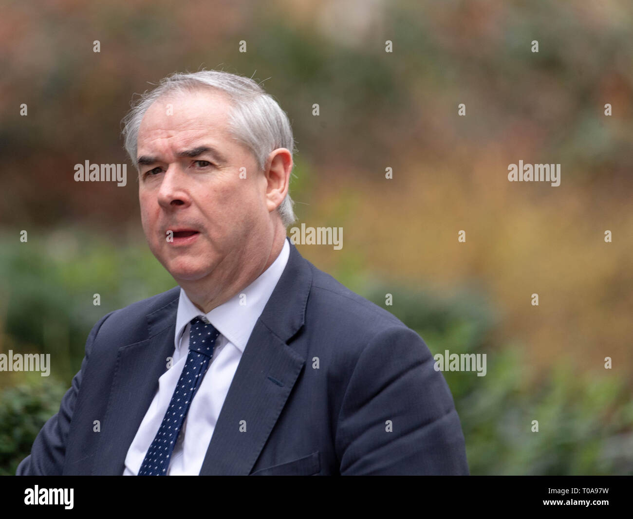 London, UK. 19th March 2019, Geoffrey Cox QC MP arrives at a Cabinet meeting at 10 Downing Street, London, UK. Credit: Ian Davidson/Alamy Live News Stock Photo