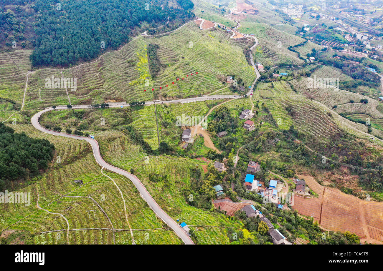 Huaying, Huaying, China. 19th Mar, 2019. Huaying, CHINA-Aerial ...